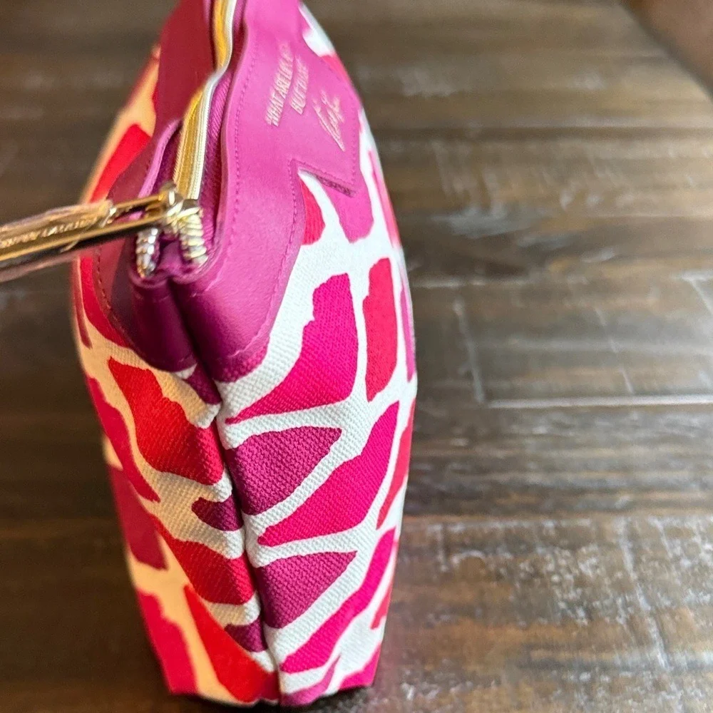 Estee  Lauder x Kendra Dandy Pink Lips ‎ Cosmetic Bag  Pink and Red